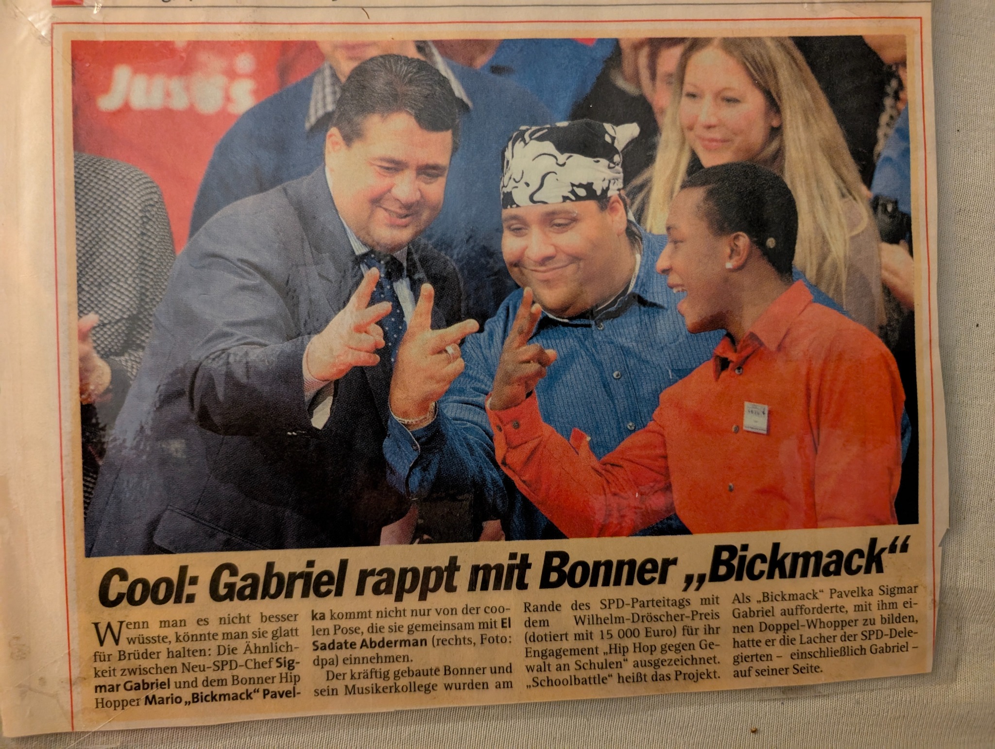 Historischer Pressebeleg mit Sigmar Gabriel und BickMack aus dem Jahr 2009